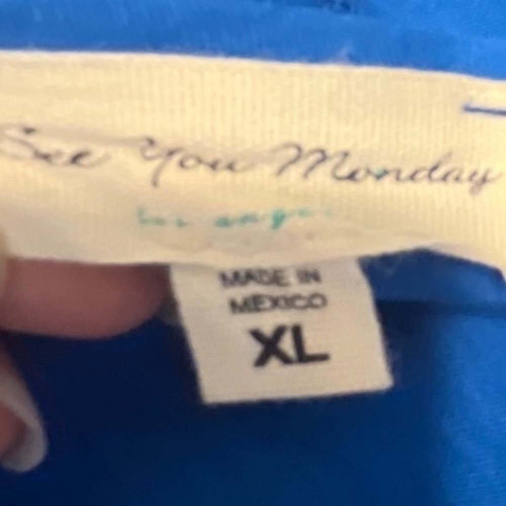 See You Monday Royal Blue Tiered Maxi Dress XL Spaghetti Strap Back Tie Textured - Picture 5 of 6